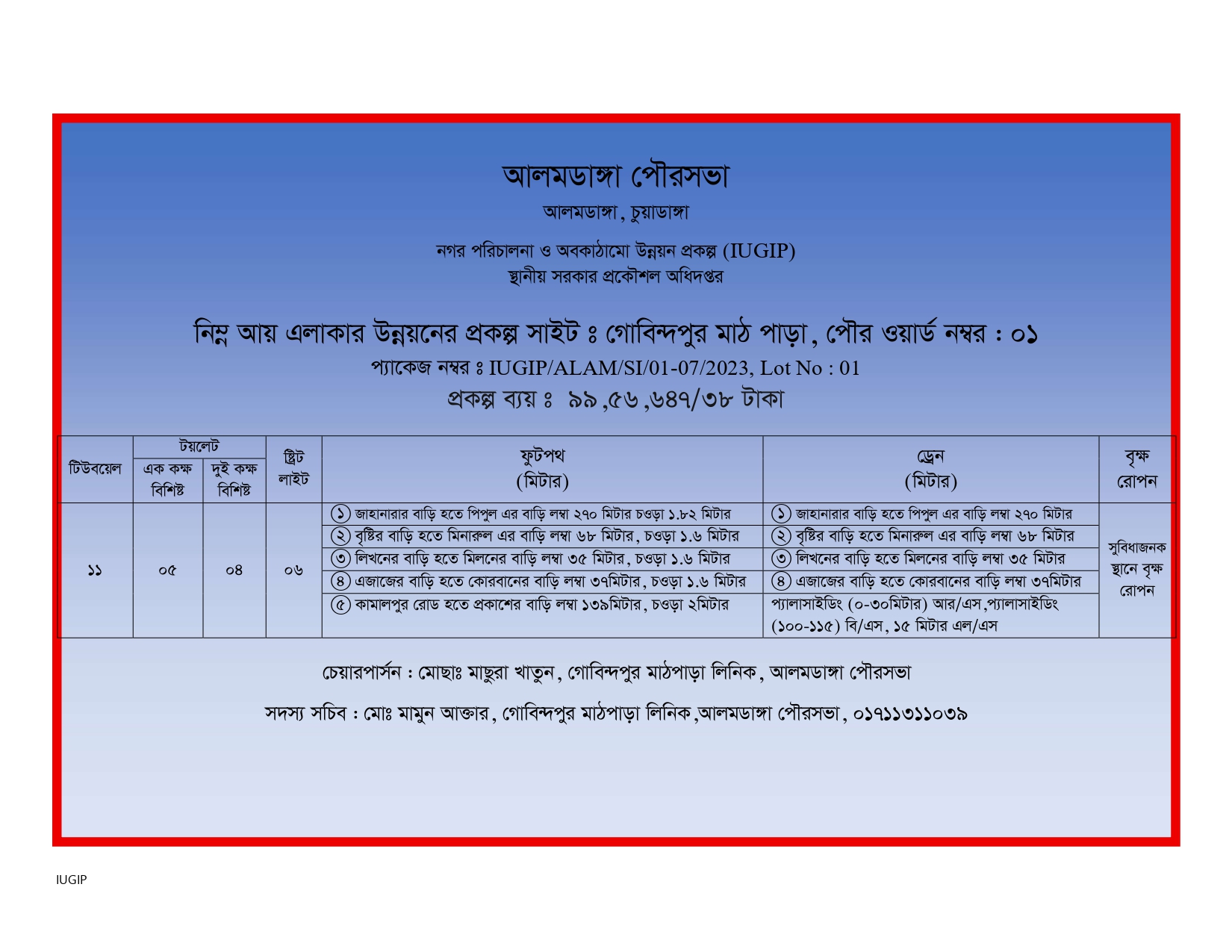 আলমডাঙ্গা পৌরসভার নিম্নআয় এলাকা প্রকল্প সাইট